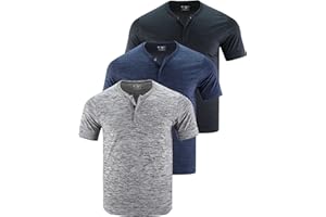 LIBERTY PRO 3 Pack: Mens Polo Shirts, Business Casual Golf Henley Work Shirts for Men, Collarless Short Sleeve Stylish Athletic Tshirts