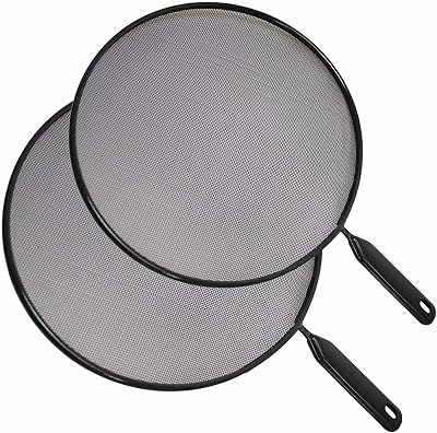 2PC Splatter Screen Guard Set for Frying Pans 24-28cm Black