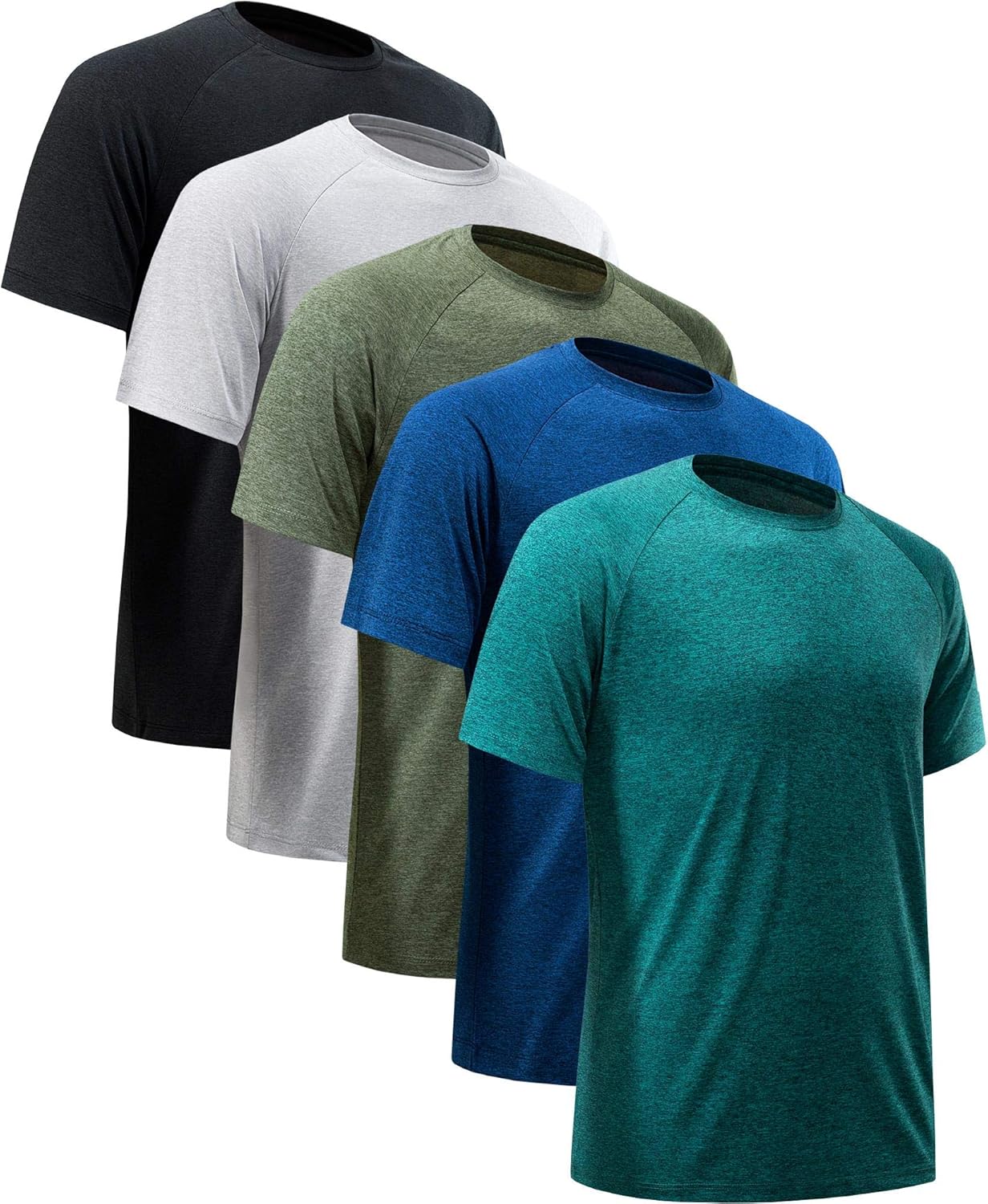 MCPORO Workout Shirts for Men Short Sleeve Quick Dry Athletic Gym Active T Shirt Moisture Wicking: Clothing