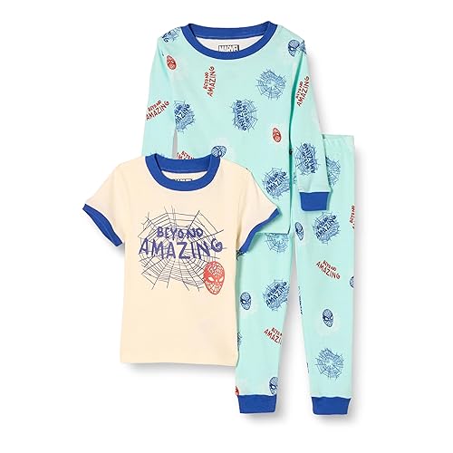 Amazon Essentials Marvel Baby Boys' Snug-Fit Pajama Sleep Sets, 3-piece, Marvel Spider-man Print, 18 Months