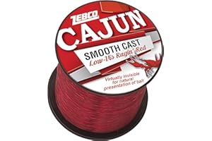 Zebco Cajun Line Smooth Cast Fishing Line, Low Vis Ragin' Red