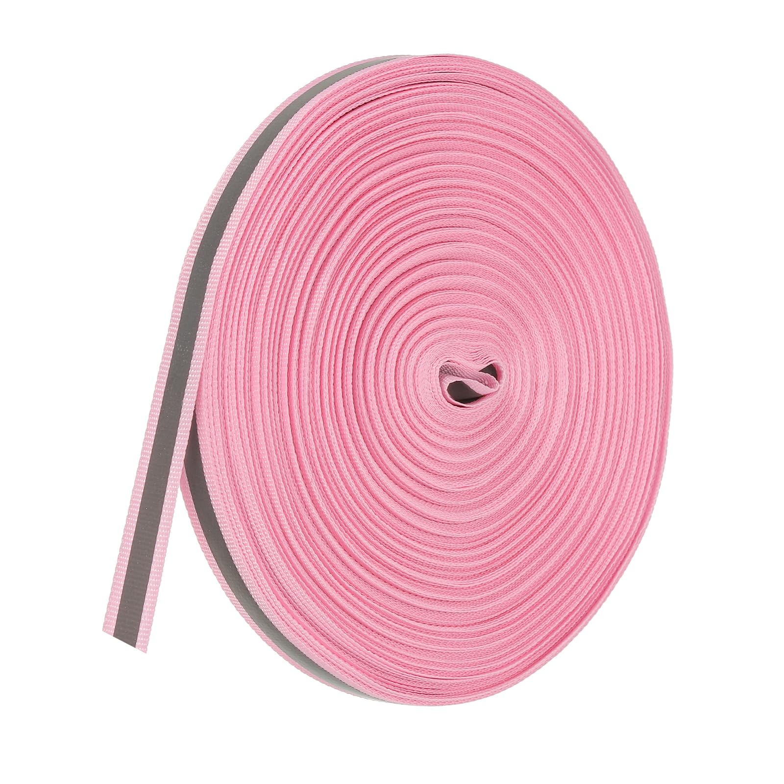 PATIKIL Reflective Tape Strip, 10mm x 50yards High Visibility Reflective Tape Sew-on DIY Warning Safety Fabric Webbing for Clothing Raincoats, Pink