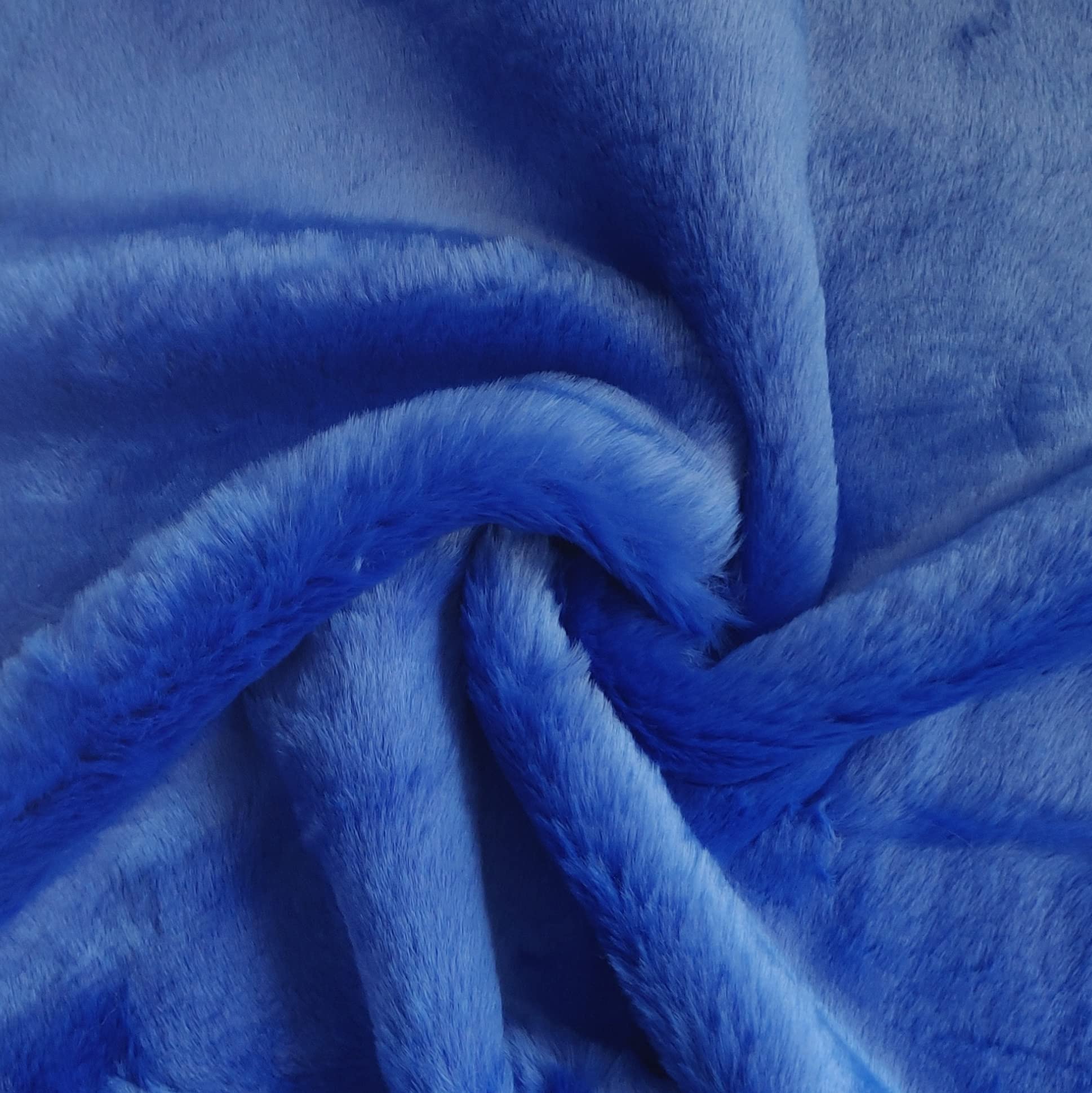 Super Luxury Faux Fur Fabric Material Plush Sapphire Blue, 1Mtr 150cm x 100cm