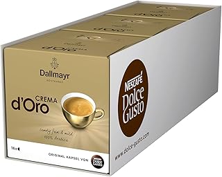 NESCAFÉ Dolce Gusto Dallmayr Crema d'Oro | 48 Kaffeekapseln | 100% Arabica-Bohnen | Feine Crema und vollmundiges Aroma | Schnelle Zubereitung | Aromaversiegelte Kapseln | 3er Pack (3 x 16 Kapseln)