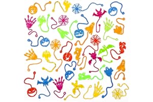 XUTENGY 36pcs Halloween Sticky Hands Party Favors Toys for Kids，Skull Skeleton Bat Ghost Pumpkin Styles Sticky Stretchy Toys For Goodie Bags，Classroom Prizes Halloween Trick or Treat, Halloween Exchange Gifts