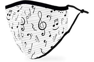 Weddingstar 3-Ply Adult Washable Cloth Face Mask Reusable and Adjustable with Filter Pocket - Music Notes