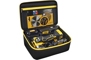 TANMQIN Bag Compatible with DEWALT 20V MAX Cut Off Tool 3 in 1 Brushless (DCS438B), Storage Case Carrying Holder Organizer for Charger, Batteries, Cutting Wheel and Other Accessories (Box Only)
