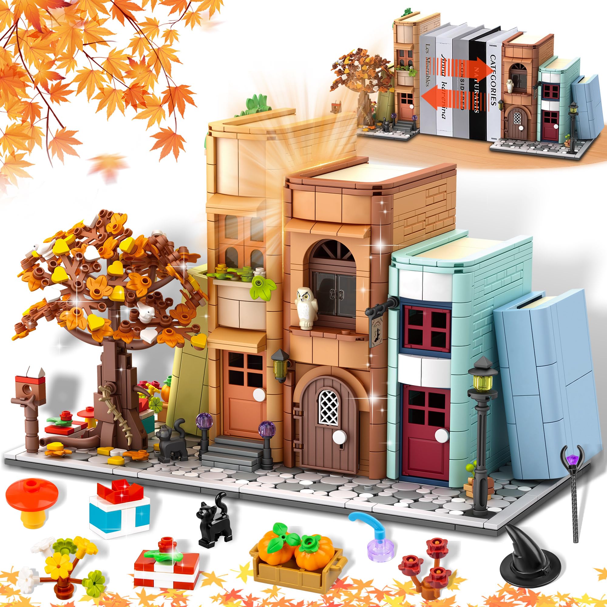 Photo 1 of ***FACTORY SEALED*** Zylvoxia Bookend Magic House Building kit, Home Decorative for Building Block Toy, Bookcase Miniature House Model Building, Cool Bookshelf Organizer and Home Decor 1488pcs