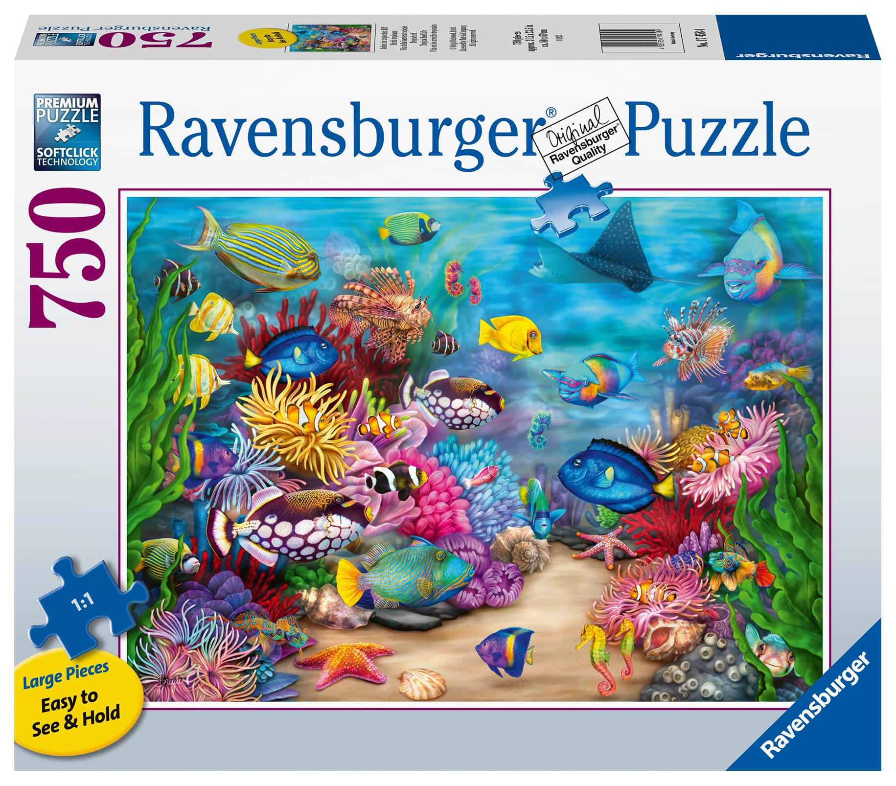 Ravensburger Tropical Reef Life 750 Piece Jigsaw Puzzles for Adults and Kids Age 12 Years Up