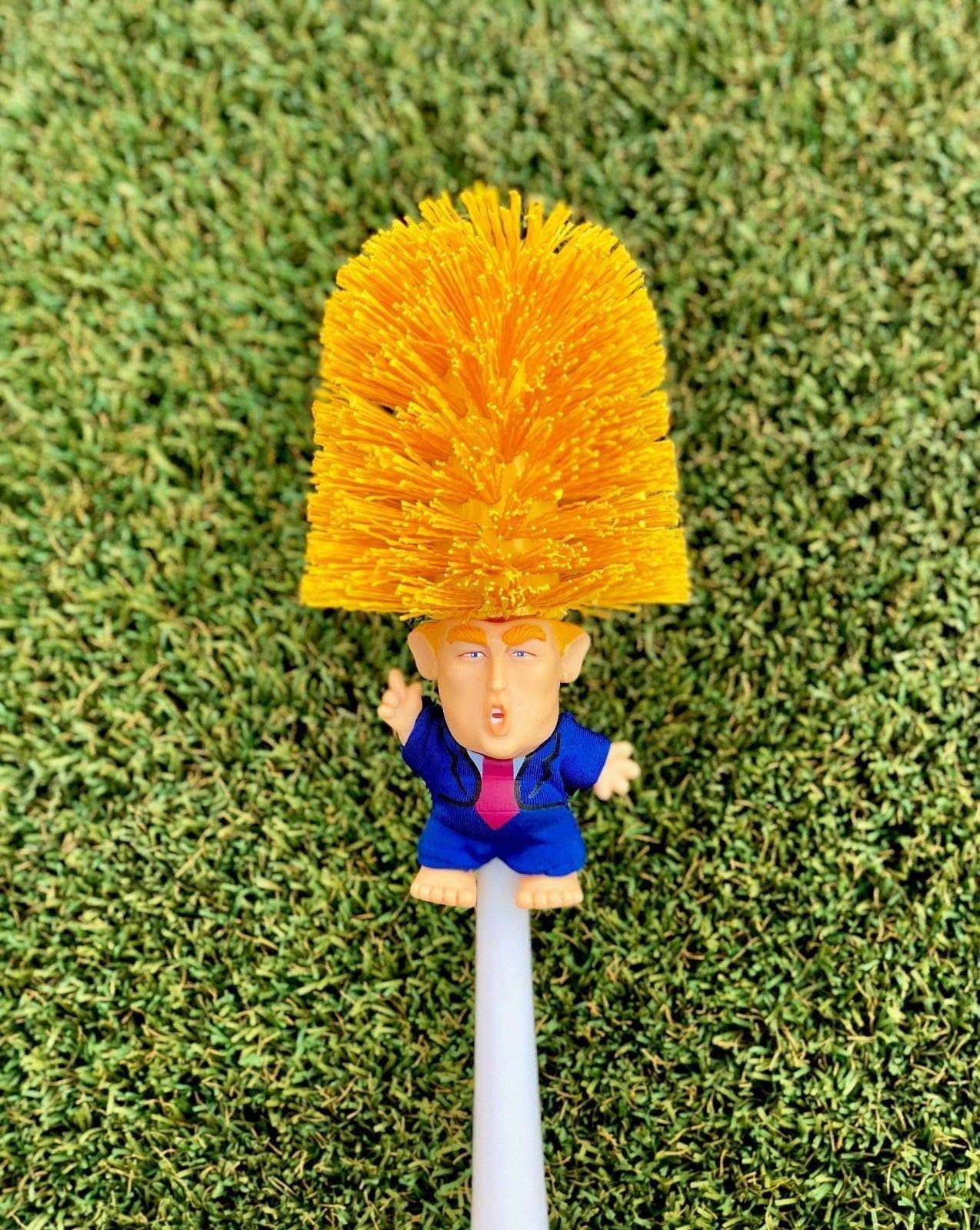 Trump Toilet Brush Donald Bowl Cleaner Commander in Crap Make Toilet Great Again