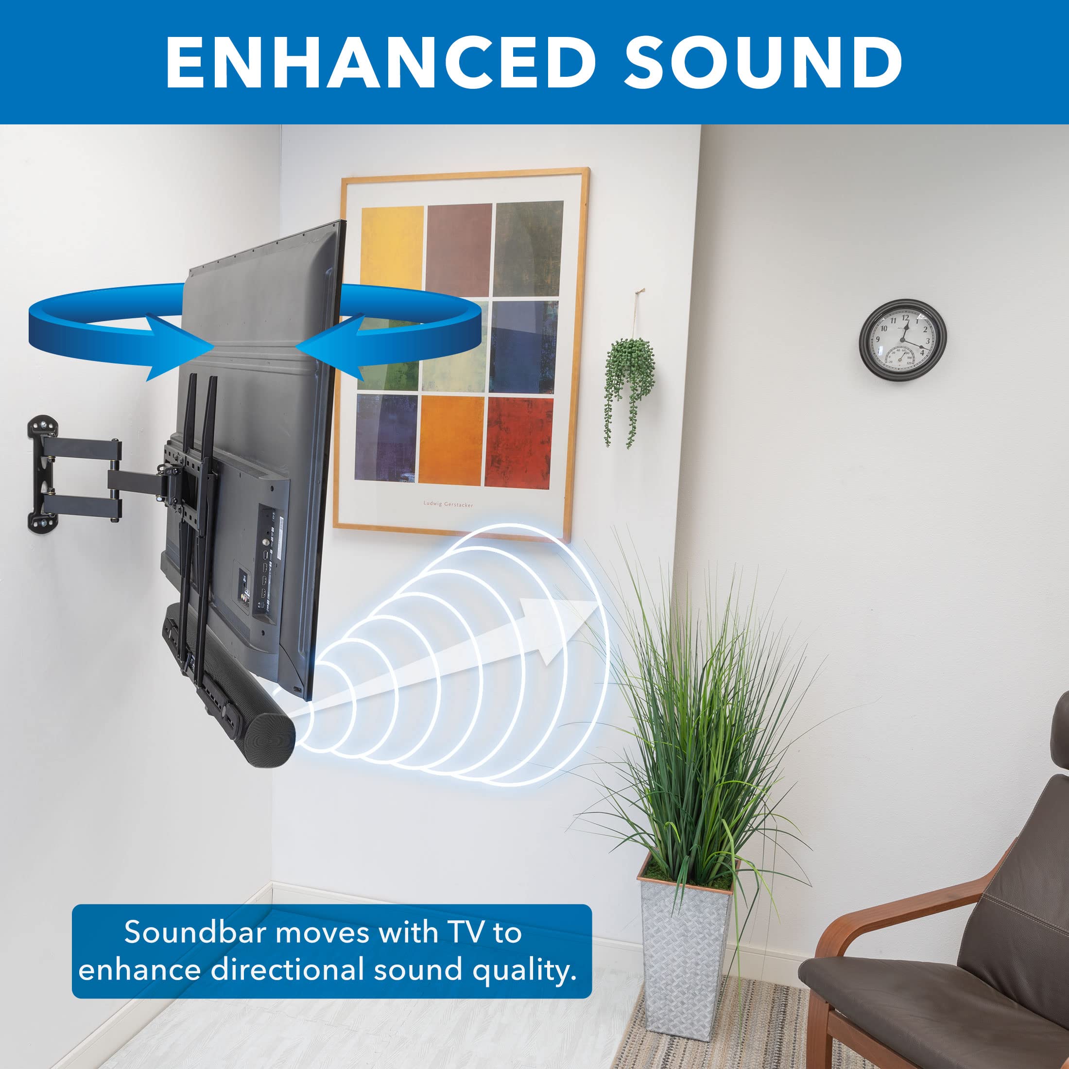 Mount-It! TV Speaker Bracket Compatible with Sonos Arc Soundbars | Soundbar Mount for TV to Achieve Directional Sound All Around, Designed for Compatibility with Sonos Arc