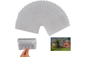 AOBOPLE 24 Pcs Window Screen Repair Kit, 5 x 7 Inch Screen Repair Tape, Self Adhesive Screen Repair Patch Fiberglass Replacement Screens for Window Screen and Screen Door Tears Holes (Black)