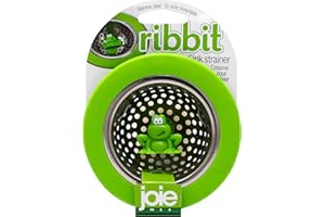 Joie Ribbit Kitchen Sink Strainer Basket, Fits All Standard Sinks, Stainless Steel, Cute Garbage Disposal Drain Cover, 4.5-Inch, Green Frog