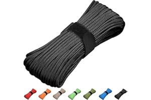 KOKKOYA Paracord 550 Rope 100 Feet 5/32 Inch 7 Strand Type III Nylon Rope Parachute Cord for Survival Gear, Hiking, Camping, and Outdoor Use
