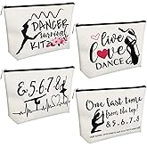 Tondiamo 4 Pcs Dance Makeup Bag Gifts Dance Cosmetic Bags Ballerina Ballet Lover Survival Kit Pouch Travel Toiletry Gift for Girls Women Teacher Team Competition