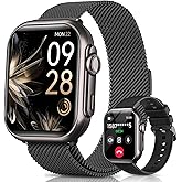 Smart Watches for Women Reloj Mujer: Smartwatch with 30Day Battery Life SpO2 Sleep Heart Rate Monitor, Bluetooth Calls, 120 Sport Modes IP68 Waterproof Fitness Tracker watch for Android iPhone 2Bands