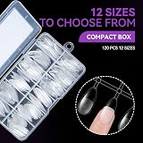 Gelike EC Medium Almond Nail Tips 120pcs 12 Sizes for DIY Salon Practice view 4