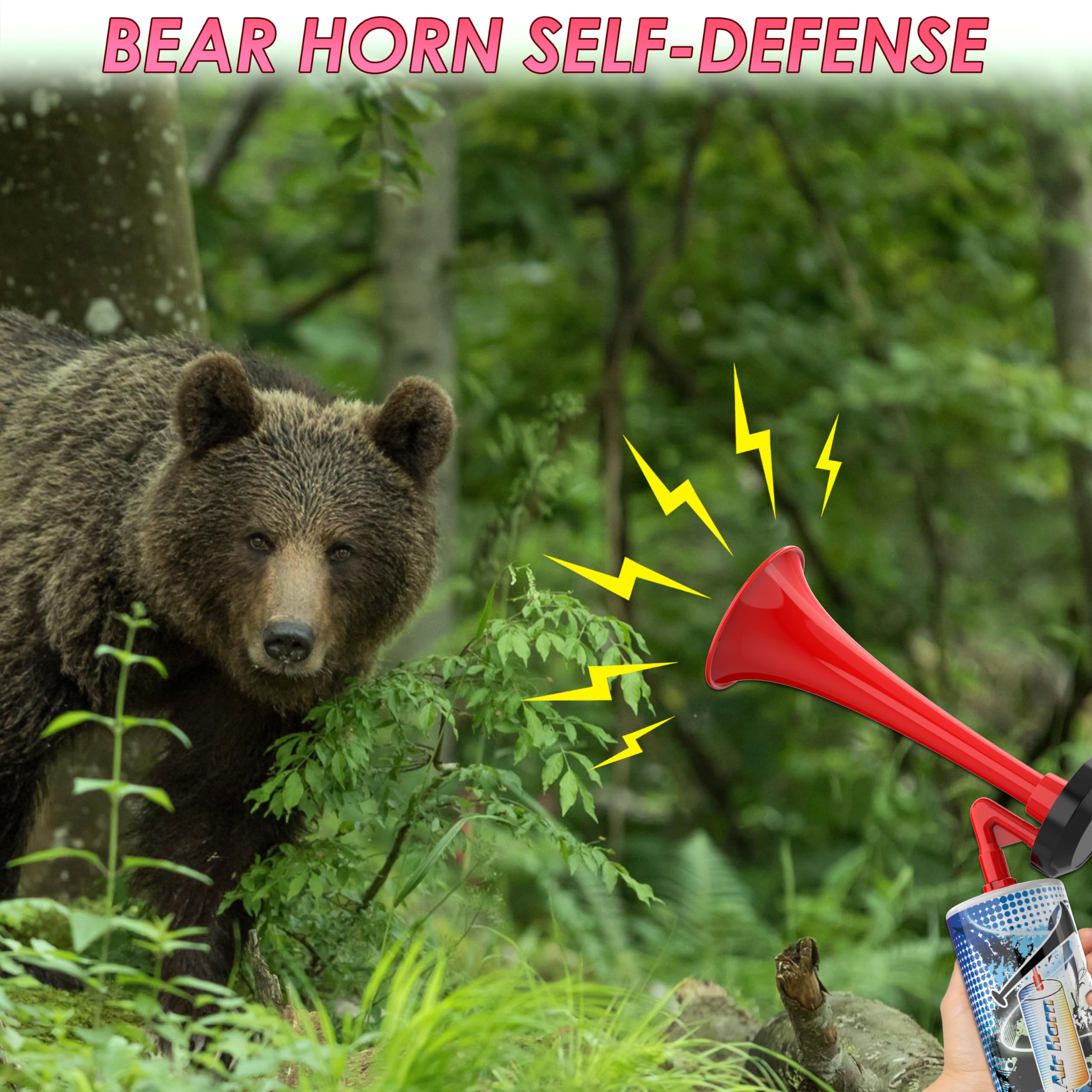 Handheld Air Horn, Portable Aluminum Super Loud Air Pump Horn, Hand Push Noise Maker Marine Safety Horn for Boating Emergency Bear Horn Self Defense Sports Events Birthday Party Reusable Horns