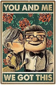 Tin Sign Vintage Old Couple Love Poster You and Me We Got This Bar Family Cafe Wall Decoration 8x12 Inches Vintage