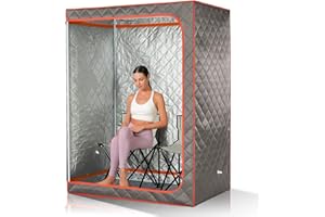 TaTalife Portable Steam Sauna, 2 Person Sauna Tent, Full Size Double Sauna, 1 or 2 Person Foldable Home Sauna, Full Body Sauna, includes 2 Portable Sauna Chairs