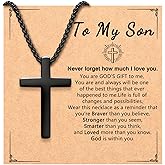 CXLDTE Teen Boys Gifts Ideas Cross Necklace for Men Boys Son Grandson Nephew Birthday Christmas Gifts