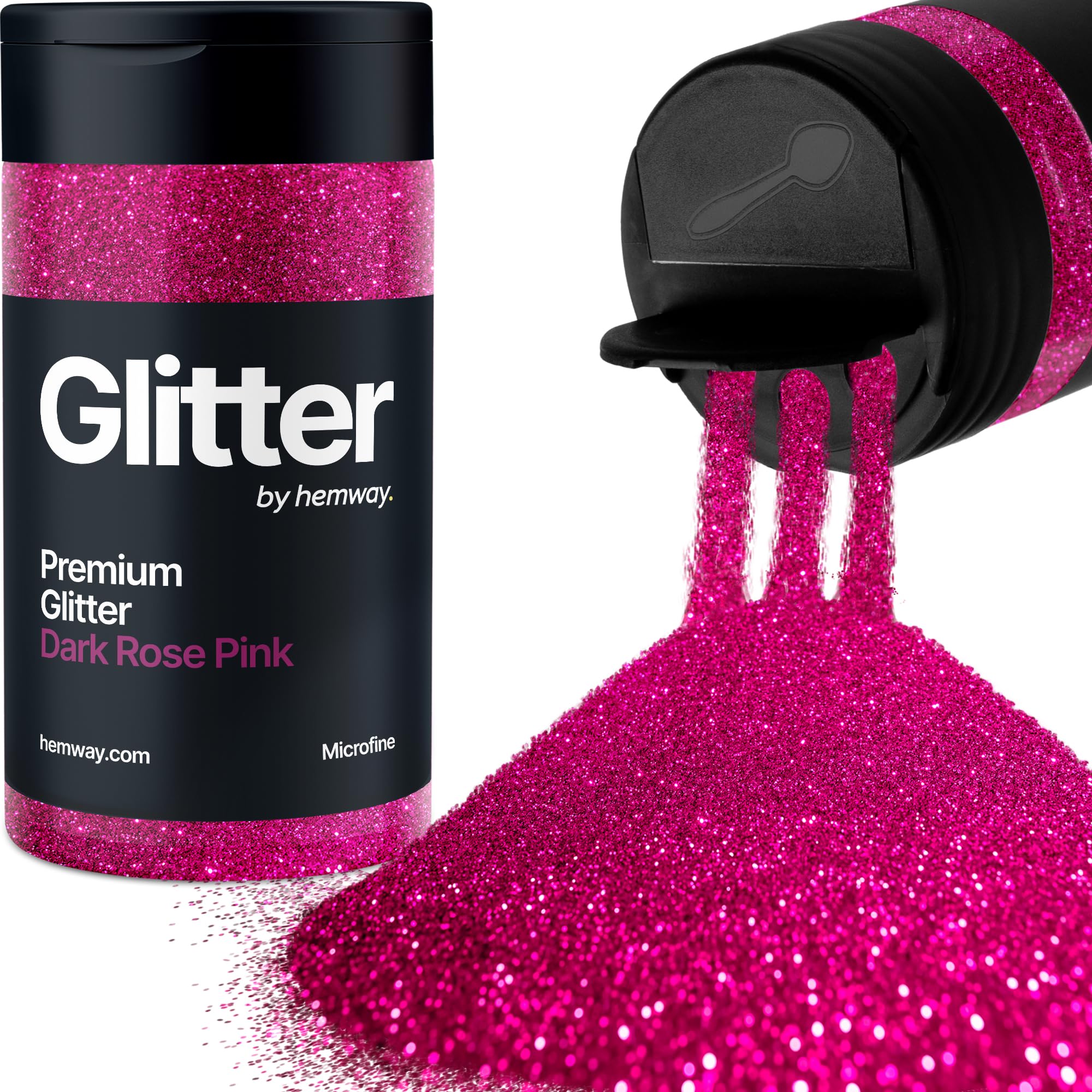 Dark Rose Pink Glitter Shaker, 130g Microfine Glitter, Crafts 1/256" Metallic Flake Dark Rose Pink Sequins, Resin & Epoxy Crafts, Decorating, Halloween, Christmas Nail, Face, Hemway