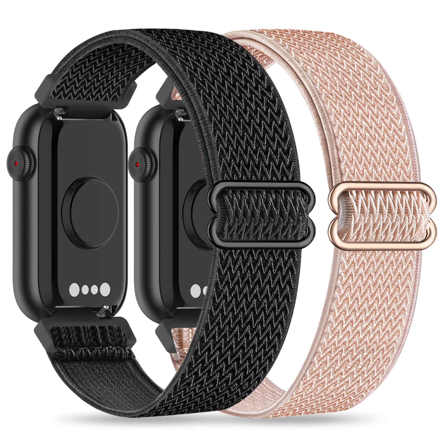 Photo 1 of HQzon 2 Pack Stretchy 16mm Nylon Bands Compatible with FITVII HM08/MorePro HM08/Amzhero-Runfit D26/KALINCO Slim Fitness Tracker