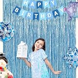 Blue Foil Fringe Curtain 2 Pcs 1x2.5m Party Backdrop view 9