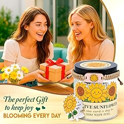 60 Positive Sunflower Cards Jar, Affirmation Cards