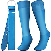 Zhanmai Baseball Belt and Socks Combo Adjustable Softball Socks and Belt Elastic for Youth Boys Girls, Adult