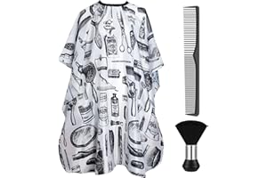 JANYUN Professional Barber Cape, Salon Cape with Neck Duster Brush and Hairdressing Comb for Hair Cutting, Waterproof Hair Cu