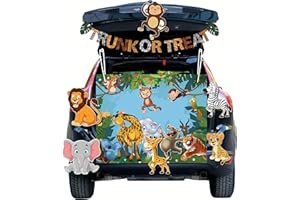 BMMFF Halloween Trunk or Treat Car Decorations Kit for SUV Outdoor Halloween Zoo Decor for Garage Truck Outside Archway Door Patio Supplies.(Zoo)
