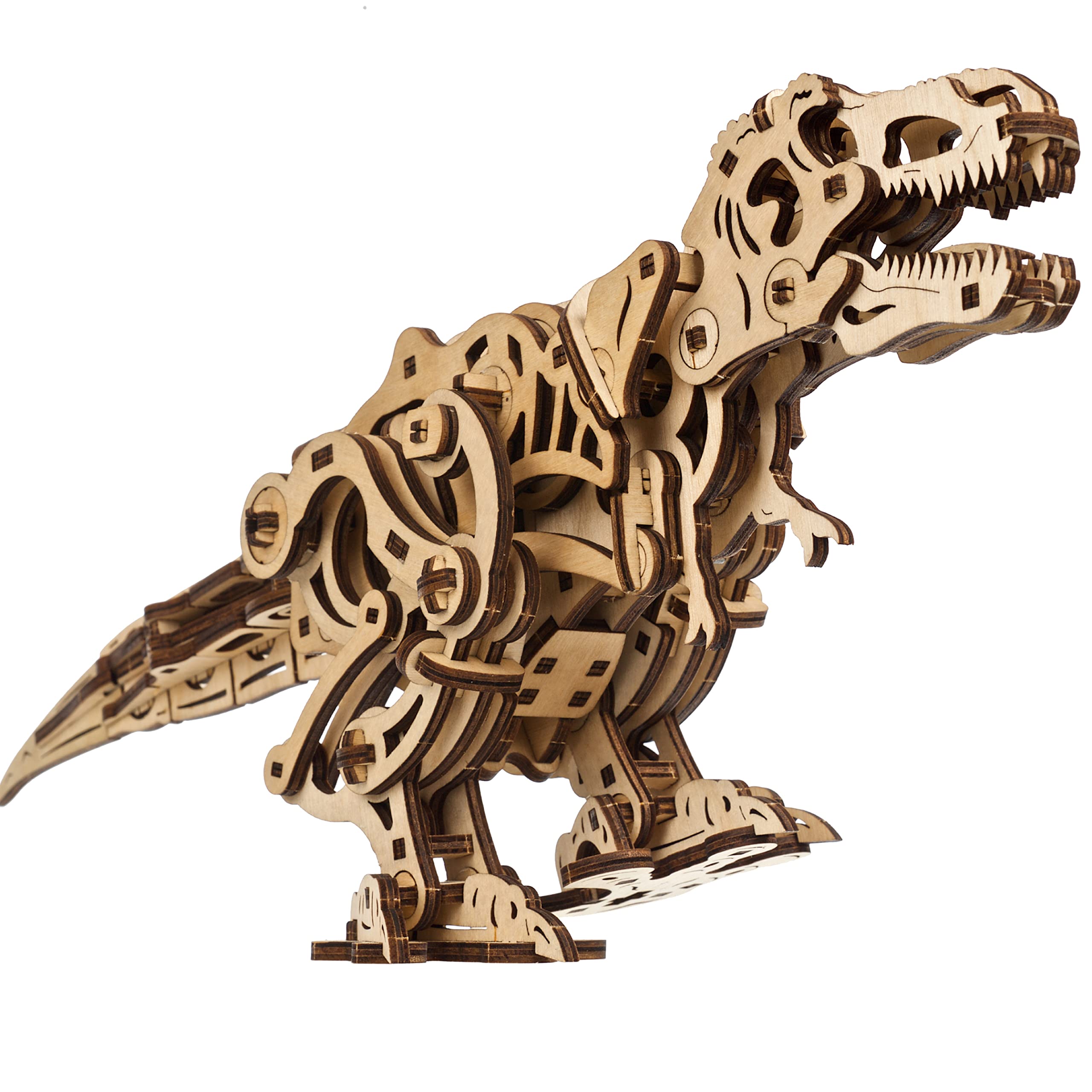 UGEARS Tyrannosaurus Rex 3D Puzzle - Mechanical Wooden Model Kits for Adults to Build - DIY Walking Dinosaur Automaton Building Kit - Self-Propelled Prehistoric 3D Wooden Puzzles for Adults — image 1