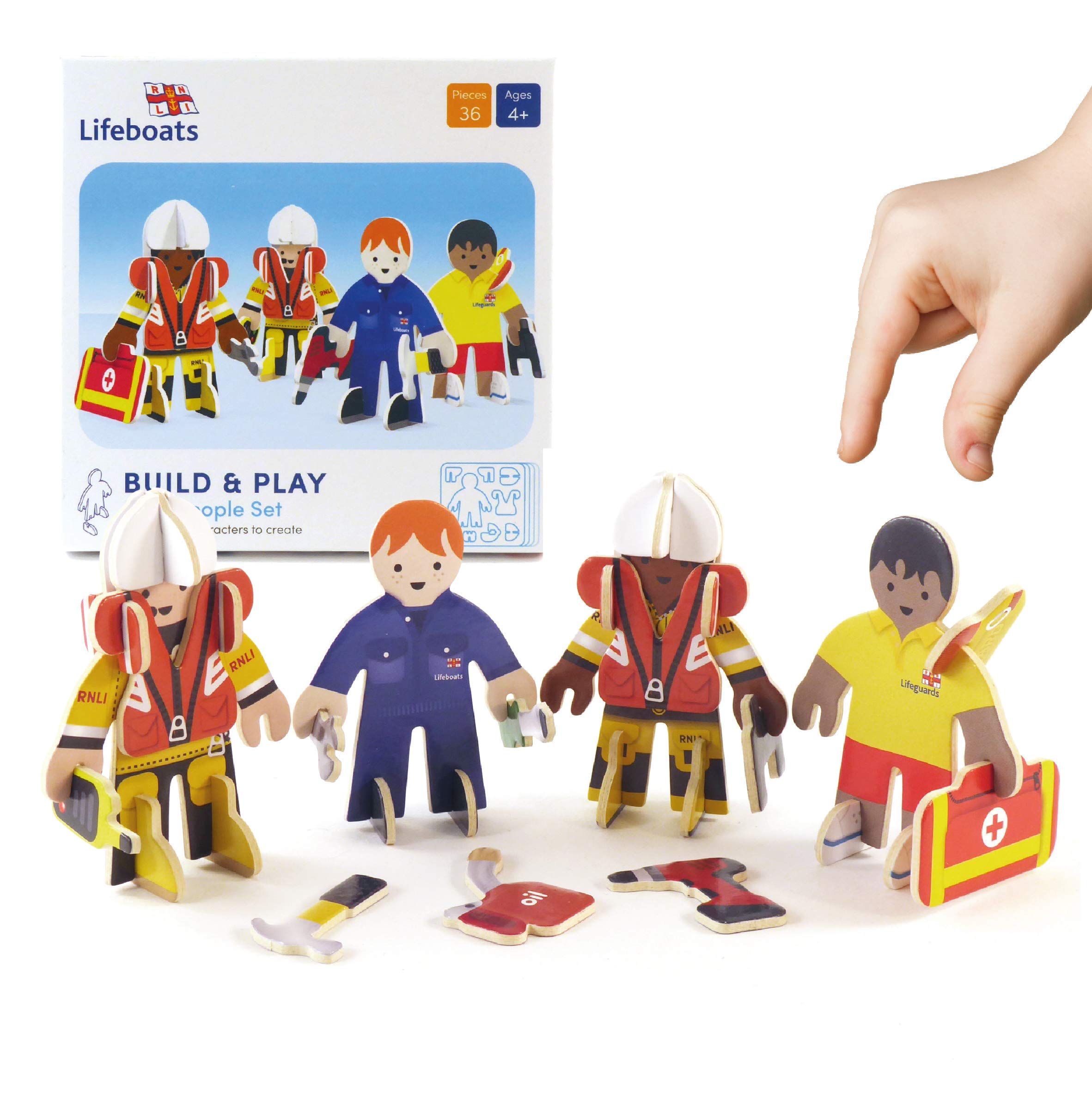 PLAYPRESS RNLI Children’s Pop-out Playset - Includes 4 RNLI Volunteers & Accessories - Eco-Friendly Building Toys - Easy Storage - Construction Toys for Ages 4+