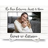 Luipk Aunt Niece Auntie Gifts 8x6 Picture Frames, Wood Photo Frame for Aunts from Nephew Nephew, The Love Between Aunt & Niece Picture Frames for Wall and Tabletop Display