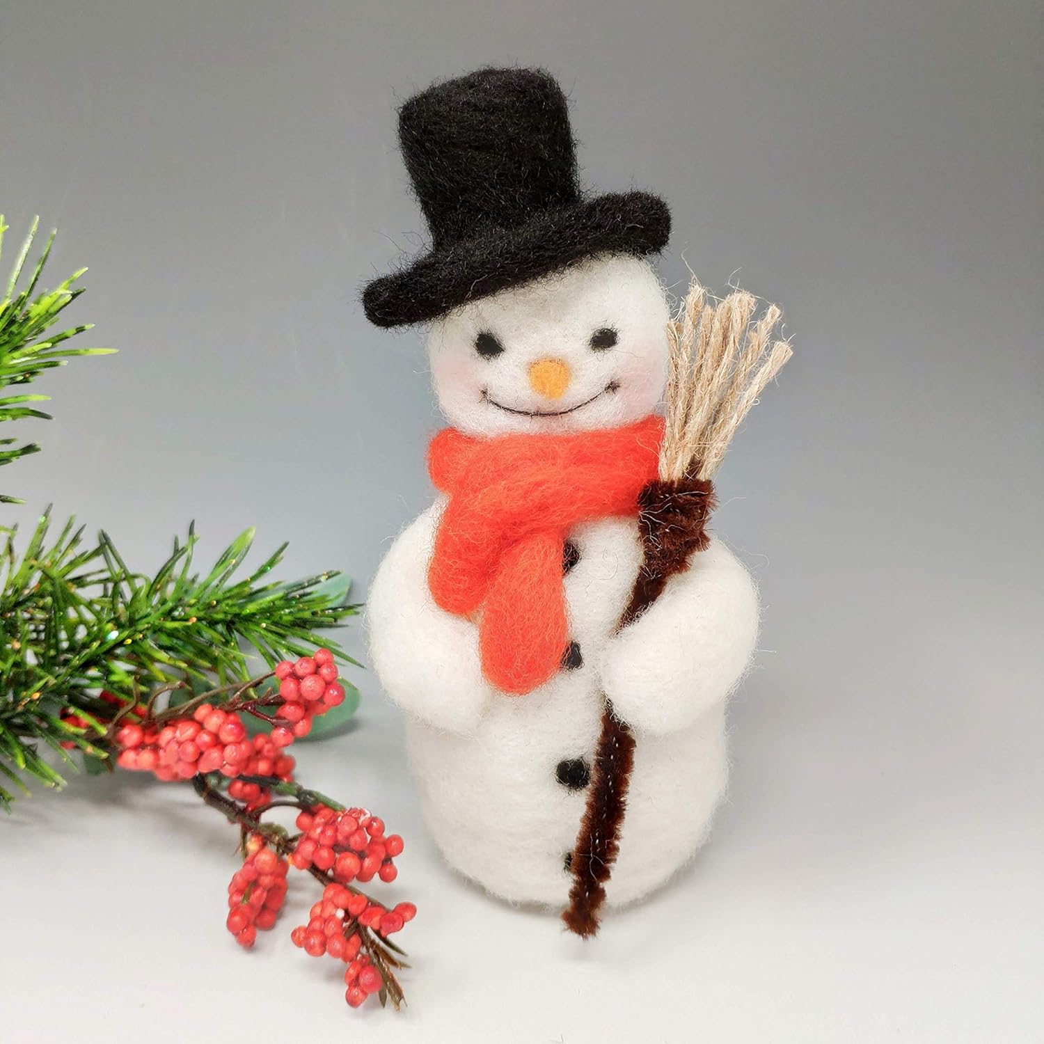 The Crafty Kit Company Festive Snowman DIY Needle Felting Craft Kit for Christmas Gifts Beginner-Friendly - Made in The UK - Image 3