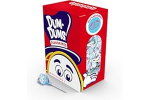 Dum Dums Blu Raspberry Lollipops - Bulk Candy Box with Lollipops Individually Wrapped, Single Flavor Gourmet Suckers - 50 Count