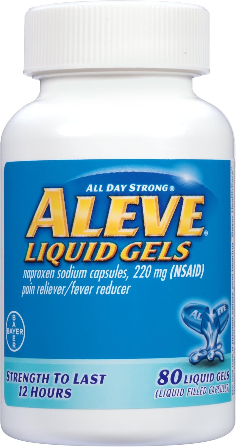 Aleve Liquid Gels with Naproxen Sodium, 220mg (NSAID) Pain Reliever/Fever Reducer, 80 Liquid gels: Health & Personal Care