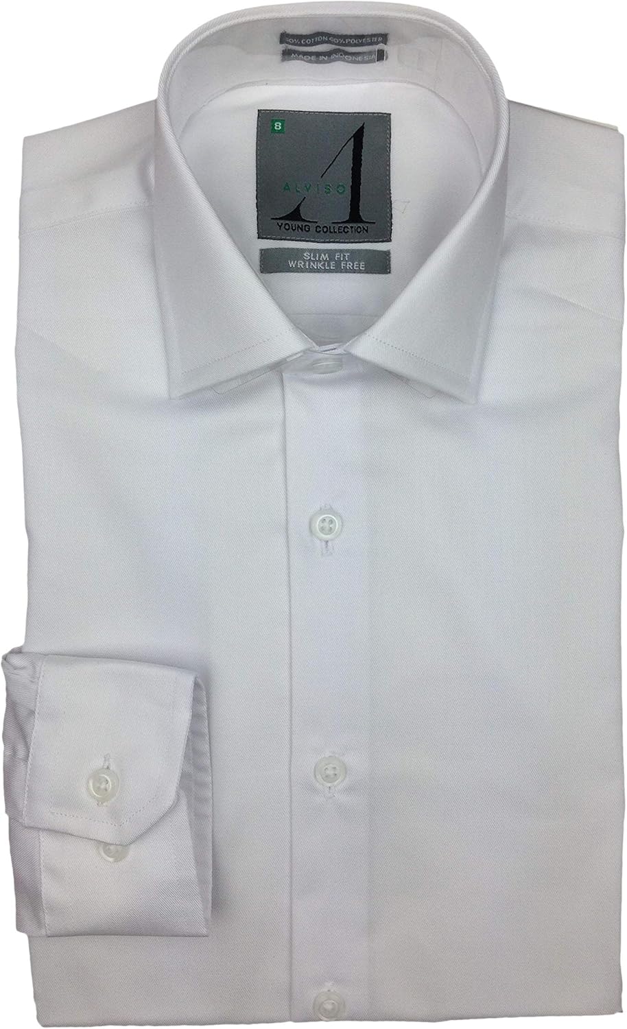 boys white long sleeve dress shirt