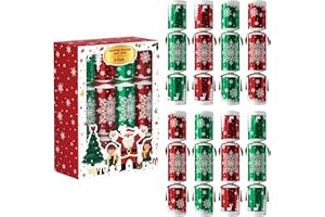Vdamu 8 Pack Christmas Party Favor: Non-Snap Crackers Holiday Party Table Favors with Hats Jokes & Toys, Great Christmas Gifts & Prizes for Kids and Adults, Perfect for Family Dinners, Traditions
