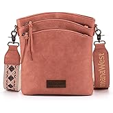 Montana West Multi Zip Pocket Large Crossbody Bag With Guitar Strap