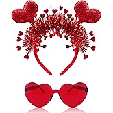 Asikkon Heart Headband Valentines Day Headband with Red Heart Shape Sunglasses Valentine Accessories for Valentine Wedding Anniversary Party Favors