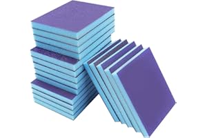 UILLCUET 18PCS 60/100/120/220Grit Sanding Sponge Coarse/Medium/Fine Assortment kit, Sanding Pads Flexible Sanding Block Set Wet Dry, Reusable Washable Sandpaper Sponge for Wood, Rust Removal, Plastic, Drywall