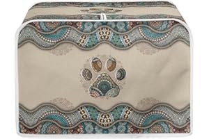 Talayituse Boho Paw Print Toaster Cover 4 Slice Bread Toaster Oven Cover Washable Toaster Cover Kitchen Small Appliance Covers Bakeware Protector