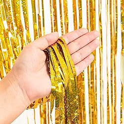 Gold Fringe Curtain Tinsel Backdrop - GREATRIL Foil