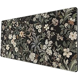 Floral Desk Pad Leaves Vintage Aesthetic Desk Mouse