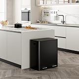 VonHaus 60L Double Kitchen Bin Black Two Section Recycling System view 2