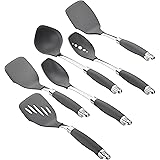 Anolon SureGrip Nonstick Utensil Kitchen Cooking Tools Set, 6 Piece, Gray