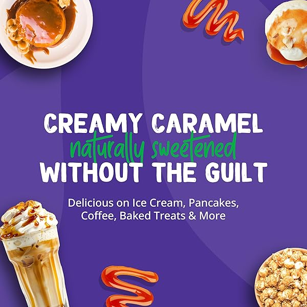 PYURE ORGANIC CARAMEL DESSERT SYRUP | SUGAR-FREE CARAMEL TOPPING FOR KETO ICE CREAM, PANCAKES, LOW CARB SWEETS | 1G NET CARB, GLUTEN-FREE, VEGAN, NON-GMO, PLANT-BASED, DIABETIC FRIENDLY | 14 OZ