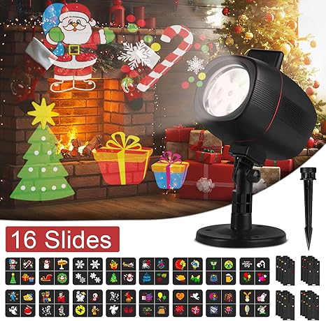 Proiettore Luci Natalizie Per Interno.Ousfot Proiettore Natale Esterno Luci Natale Interno 16 Lenti Proiezione Ip 65 Impermeabile Proiettore Luci Natalizie Esterno Installazione 2 In 1 Per Natale Halloween Matrimonio Festa Ecc Amazon It Illuminazione